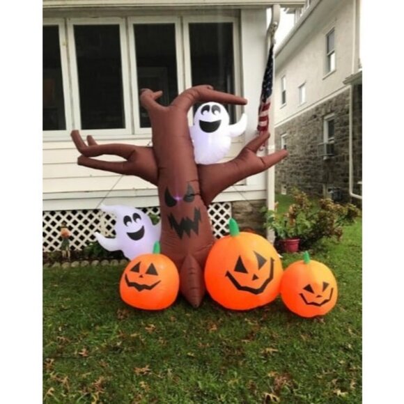 8 FT Halloween Inflatables Scary Dead Tree with Ghana | Ubuy 8 Ft Halloween Inflatable Dead Tree with Ghosts Pumpkins Decoration